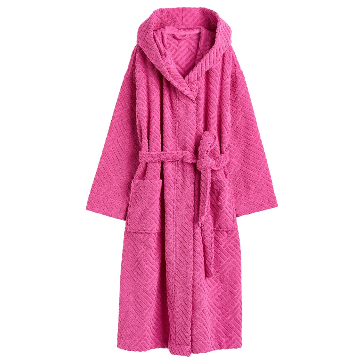 

Махровый халат H&M Patterned Hooded Terry, розовый