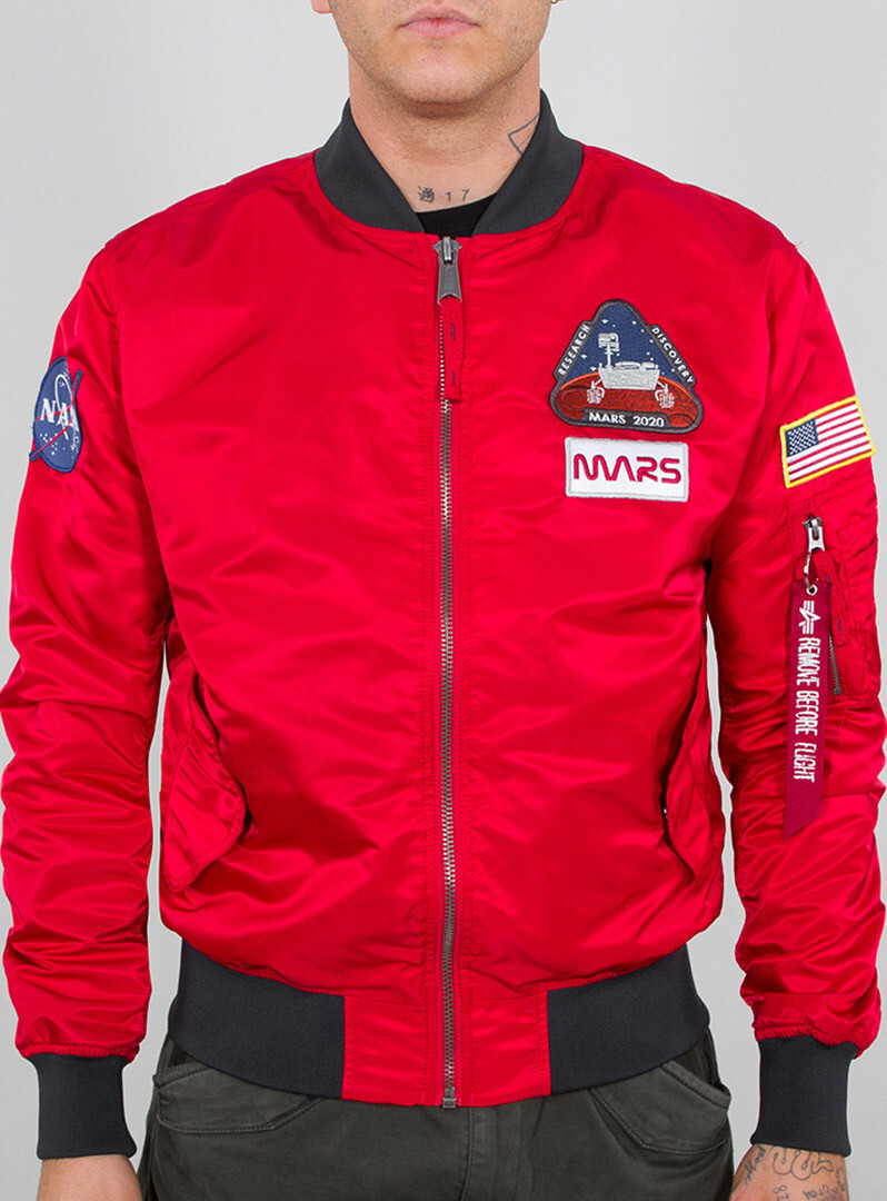 

Куртка Alpha Industries MA-1 LW Mission to Mars, красная