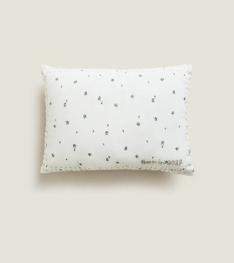 

Чехол для декоративной подушки Zara Home Leaf Prin, ванильный