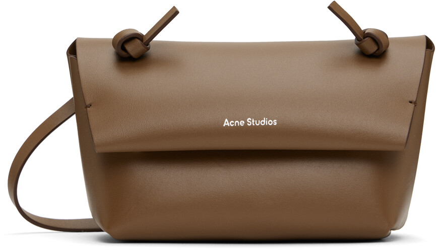 

Коричневая мини-сумка на плечо с завязкой Camel Acne Studios