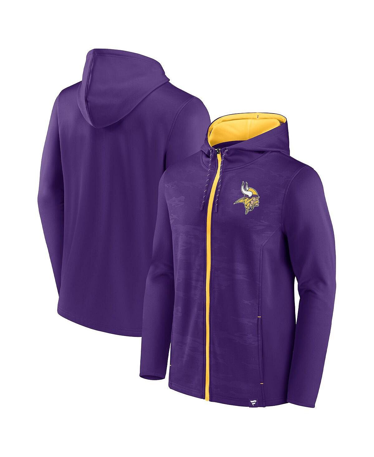 

Мужская фирменная фиолетово-золотая толстовка с капюшоном minnesota vikings ball carrier с молнией во всю длину Fanatics, мульти
