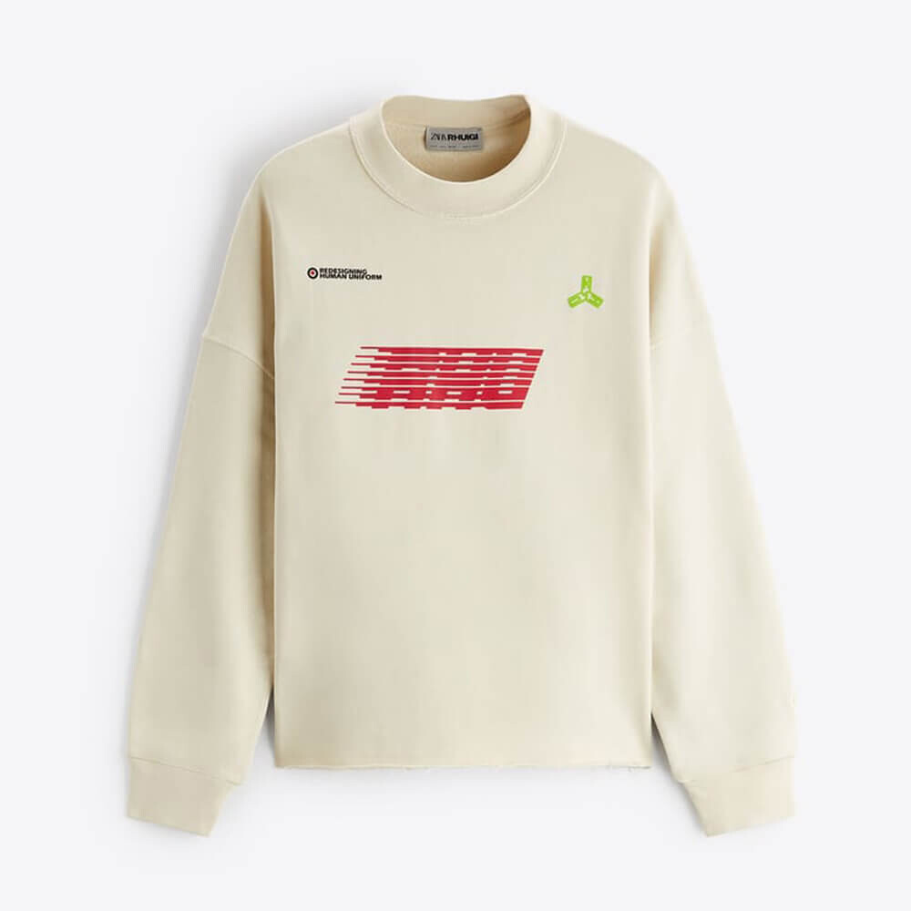 

Толстовка Zara With Logo X Rhuigi Limited Edition, бежевый