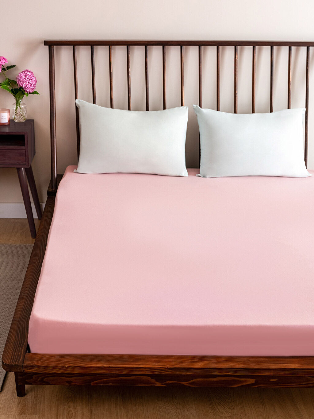 

Однотонная хлопковая эластичная двуспальная простыня 160x200x30 см LCW Home
