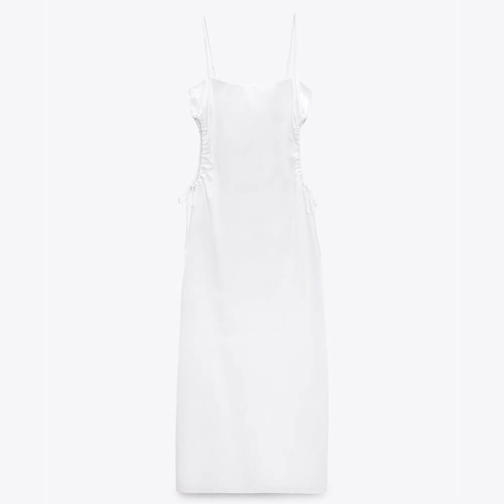 

Платье Zara Gabardine With Cut-out Detail, белый
