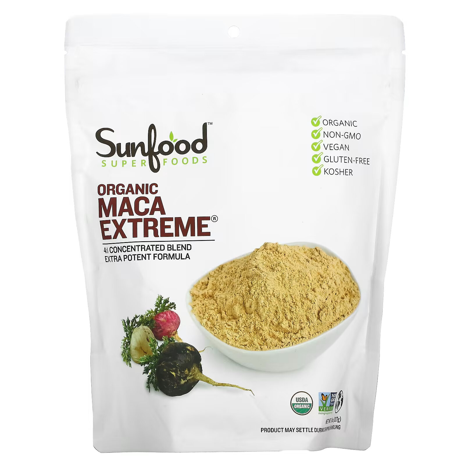 Sunfood, Натуральный органический мак, экстремальный, 227 г (8 унций) sunfood органический порошок асаи 227 г 8 унций