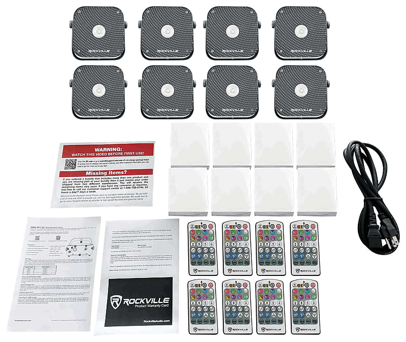 цена ПАКЕТ ДЛЯ ЗАРЯДКИ Rockville MINI RF1 V2 8) Черная батарея PAR Lights+Case+RF Remotes Mini RF1 V2 Charge Package Black