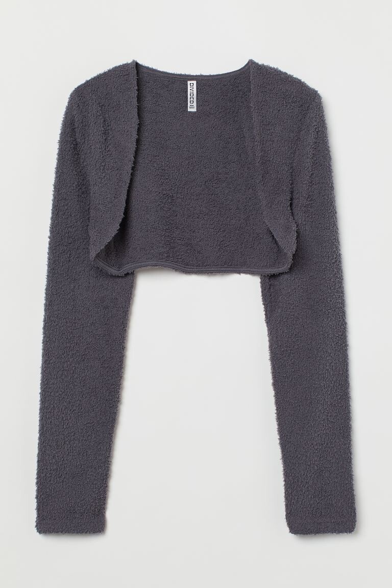 

Пушистое болеро H&M, темно-серый