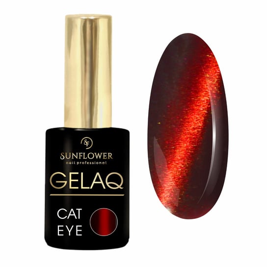 цена Магнитный гибридный лак для ногтей «Кошачий глаз» UV/LED Gelaq, Cat Eye Magnetic M07 -, SUNFLOWER