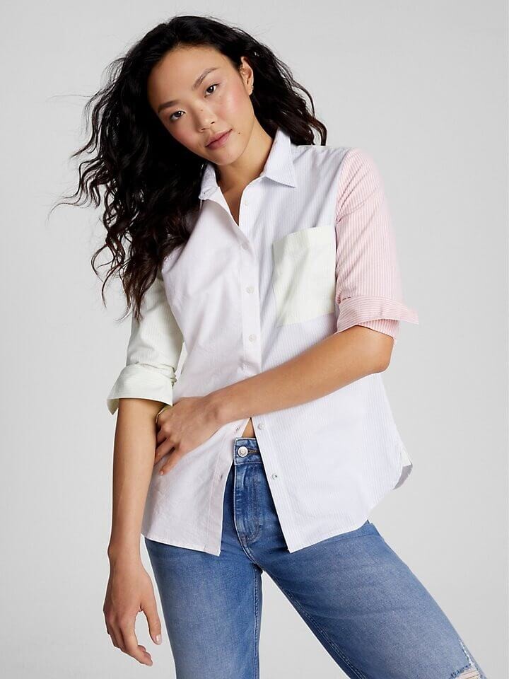 

Рубашка Tommy Hilfiger Regular Fit Multistripe Oxford, белый