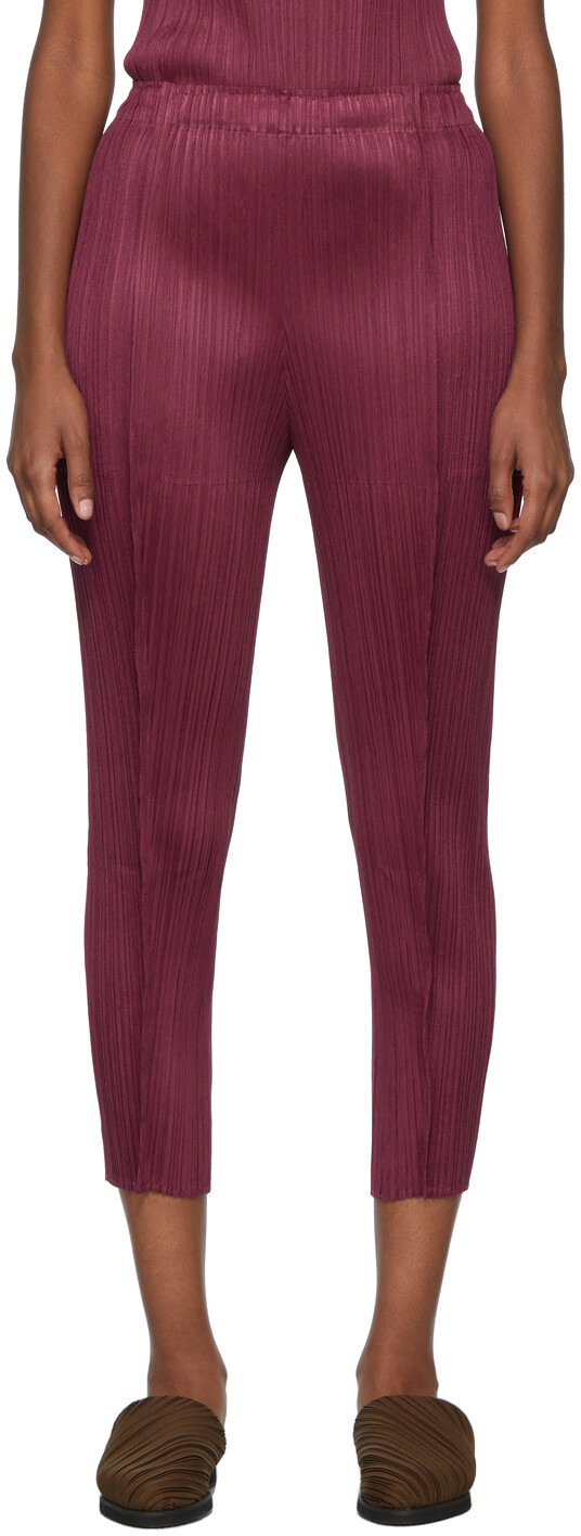 

Бордовые брюки Monthly Colors August Pleats Please Issey Miyake