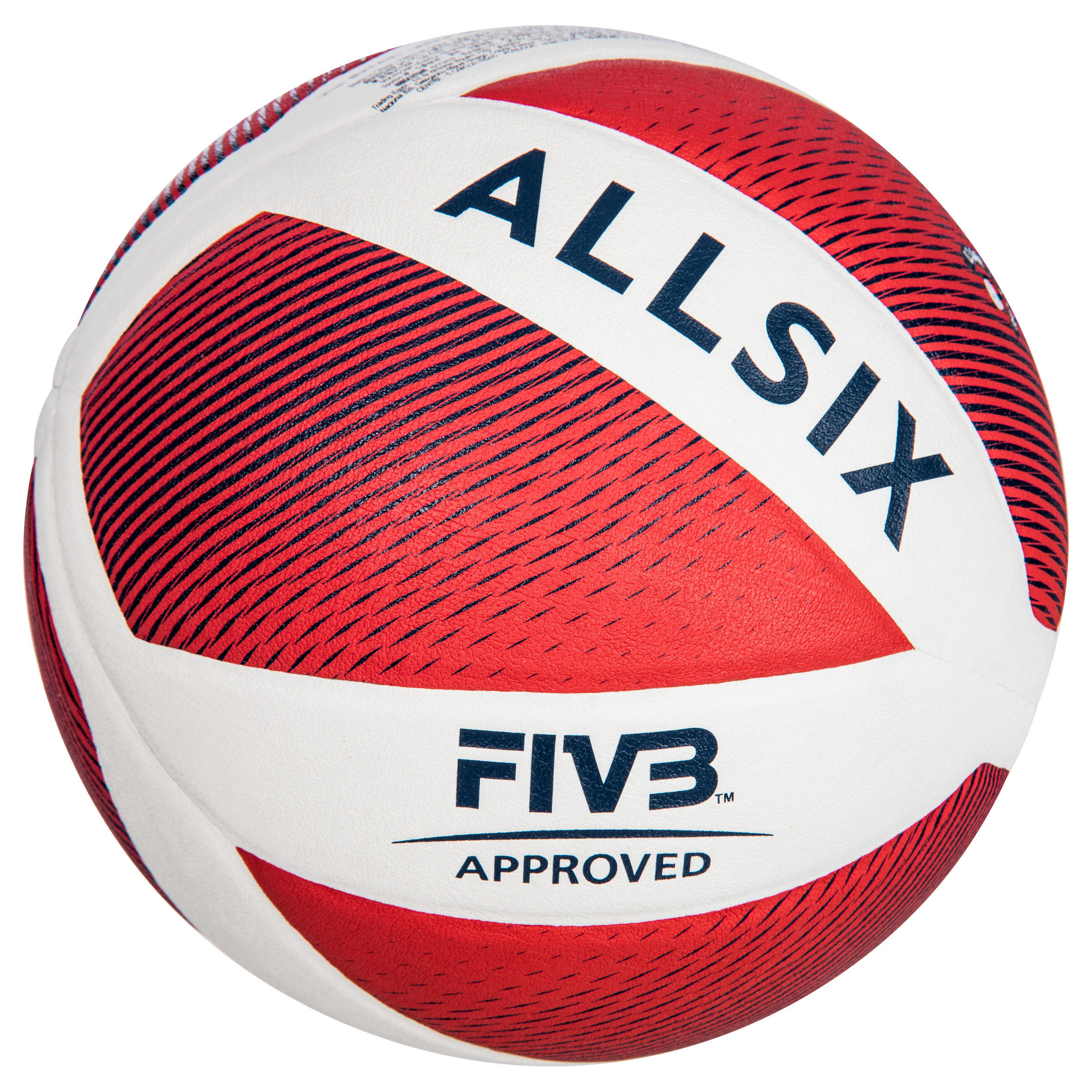 Мяч волейбольный V900 белый/красный ALLSIX, красный мяч волейбольный v100 outdoor желтый синий allsix