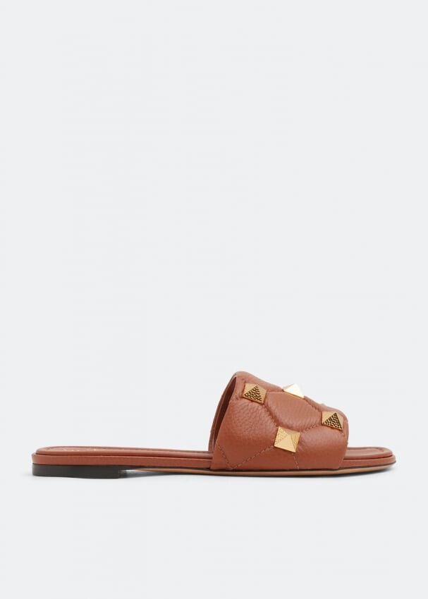 

Сандалии VALENTINO GARAVANI Roman Stud slide sandals, коричневый