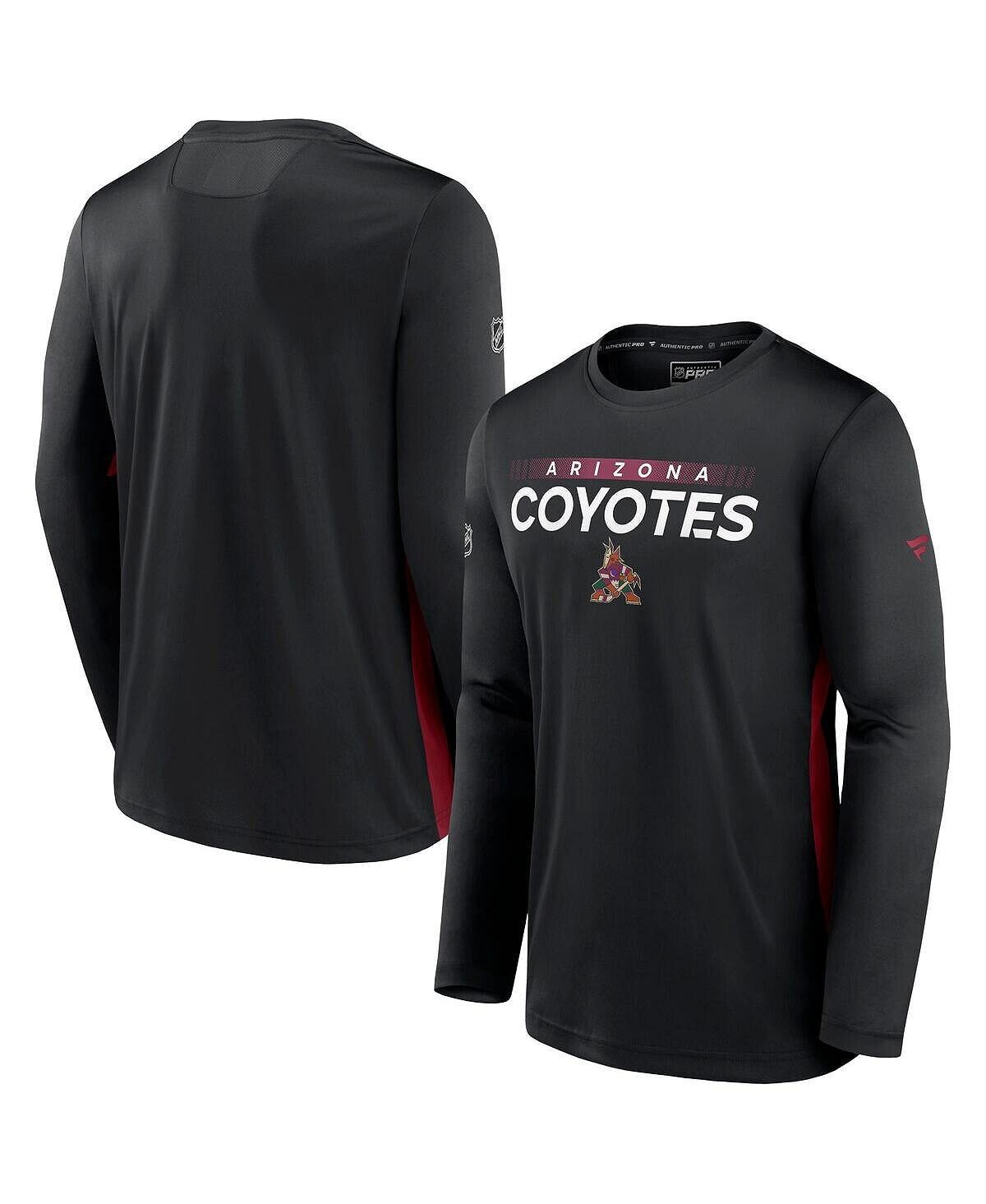 

Мужская фирменная черная футболка с длинным рукавом arizona coyotes authentic pro rink performance Fanatics, черный