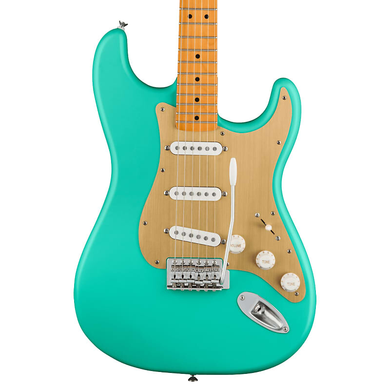 

Squier 40th Anniversary Stratocaster - Vintage Edition, кленовый гриф, атласно-зеленая морская пена