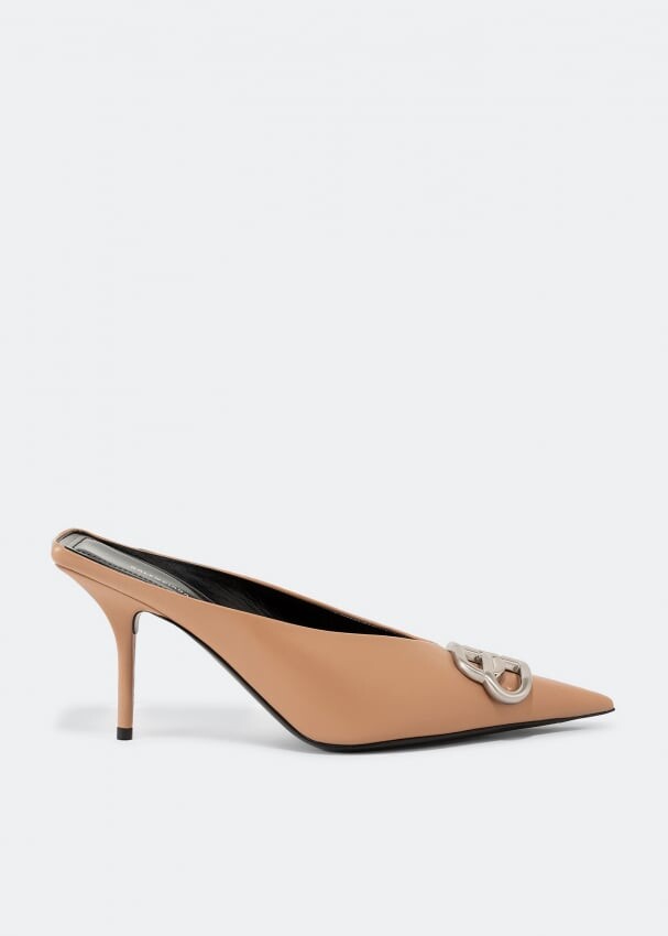 

Мюли BALENCIAGA BB Square knife mules, бежевый