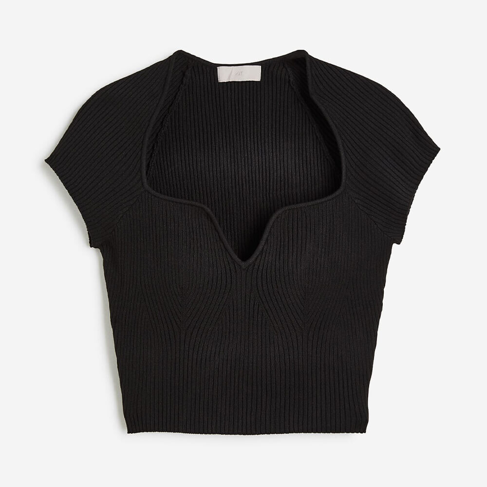 

Топ H&M Rib-knit, чёрный