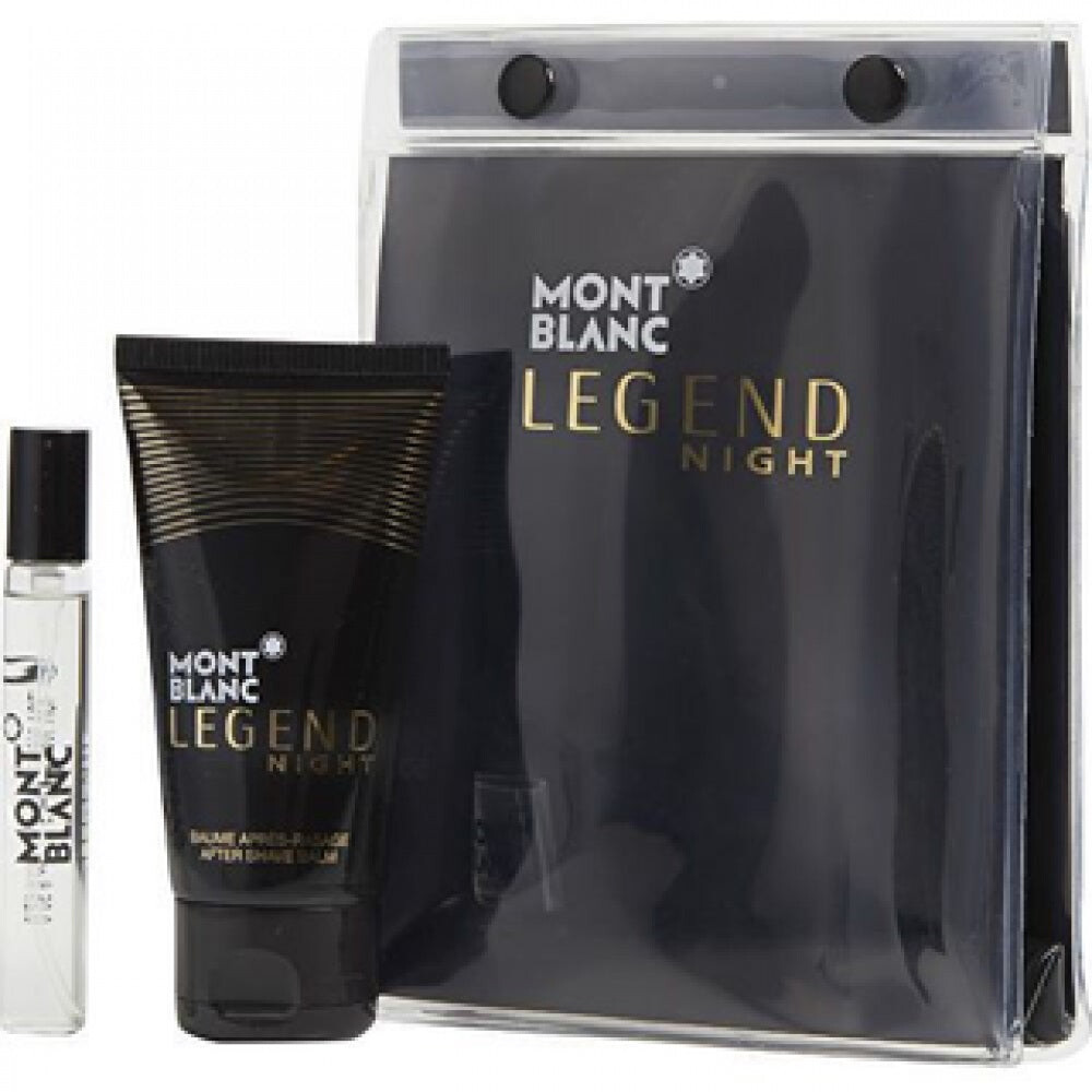 

Mont Blanc Legend Night набор миниатюрная парфюмированная вода спрей 7,5мл + бальзам после бритья 50мл + косметичка