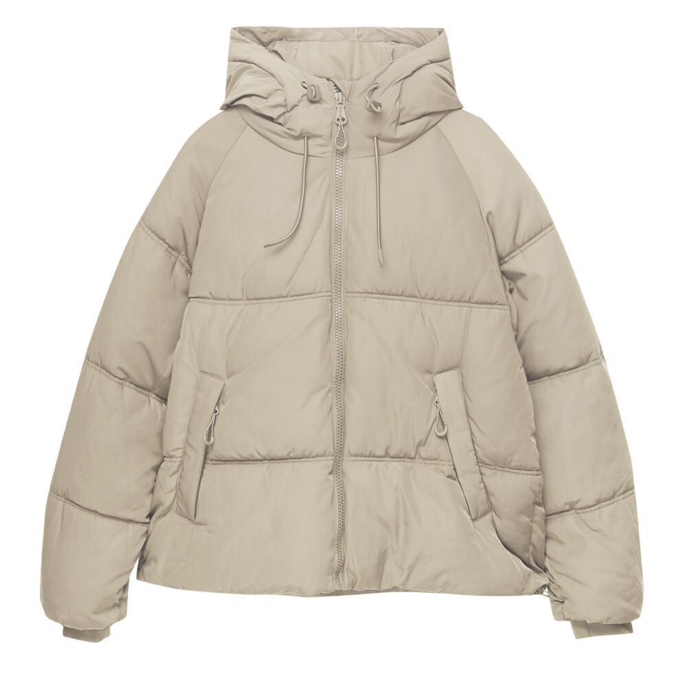 

Куртка Pull&Bear Hooded Puffer, светло-коричневый