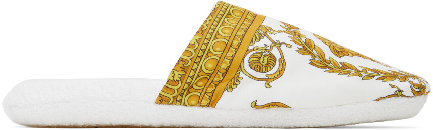 

Белые тапочки в стиле барокко Versace Underwear