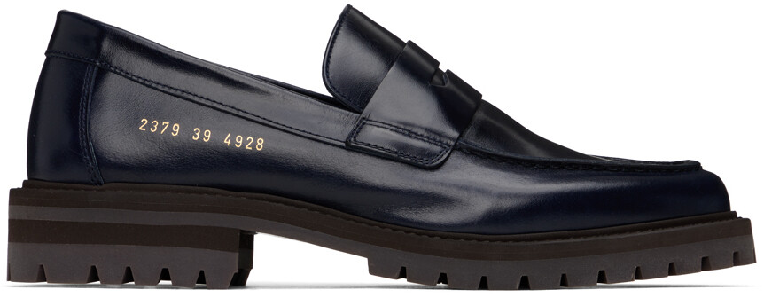 

Темно-синие кожаные лоферы Common Projects