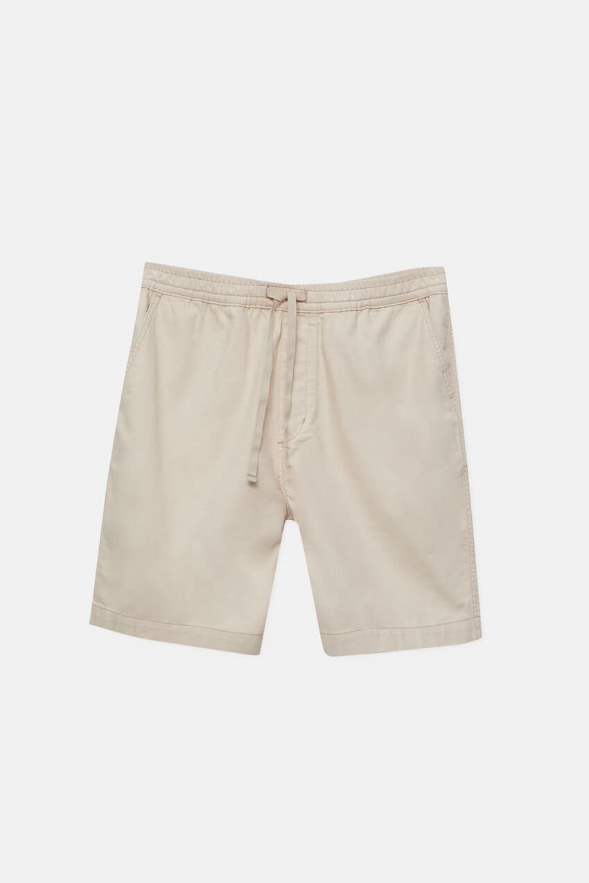 

Шорты Pull&Bear Textured Chino Bermuda, бежевый