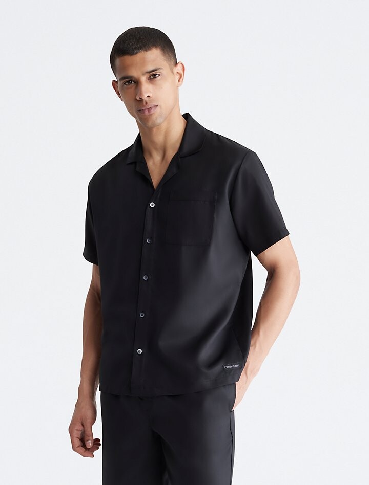 

Рубашка на пуговицах Tencel Lounge Sleep Calvin Klein, черный