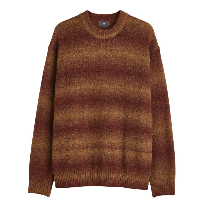 

Джемпер H&M Relaxed Fit, коричневый в полоску