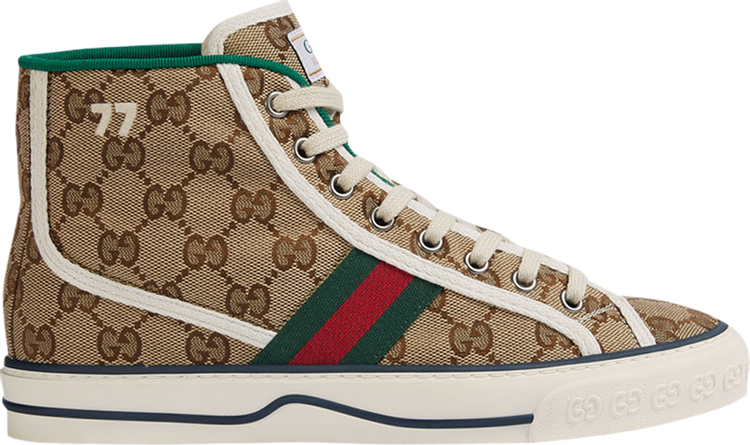 Кроссовки Gucci Wmns Tennis 1977 High Beige Ebony, бежевый - фото