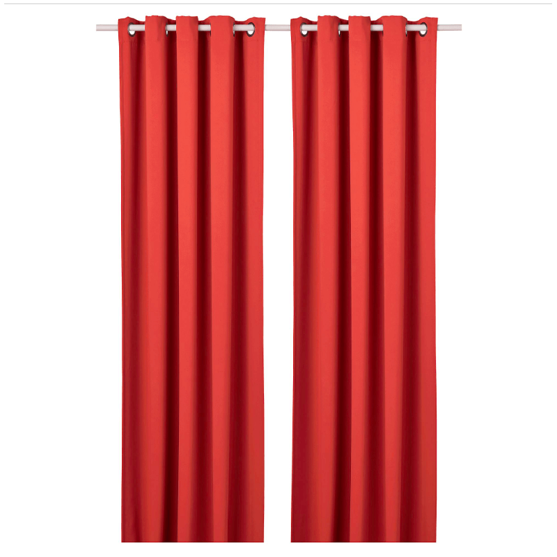 Шторы блокирующие свет Ikea Hilleboork 2 шт, коричнево-красный шторы блокирующие свет ikea birtna 2 шт серый