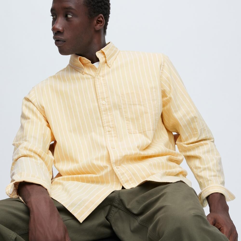 

Полосатая рубашка унисекс Uniqlo, желтый