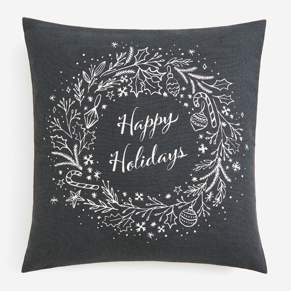 

Декоративная наволочка H&M Home Printed Patterned, темно-серый
