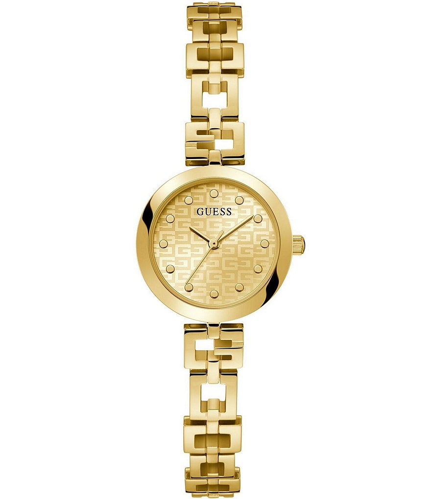 Женские аналоговые золотистые часы Guess с браслетом из нержавеющей стали, золотой