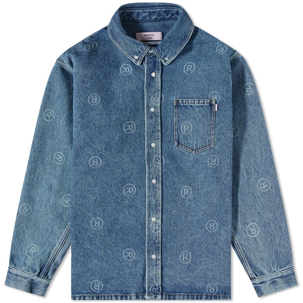 

Рубашка Martine Rose All Over Logo Denim Overshirt