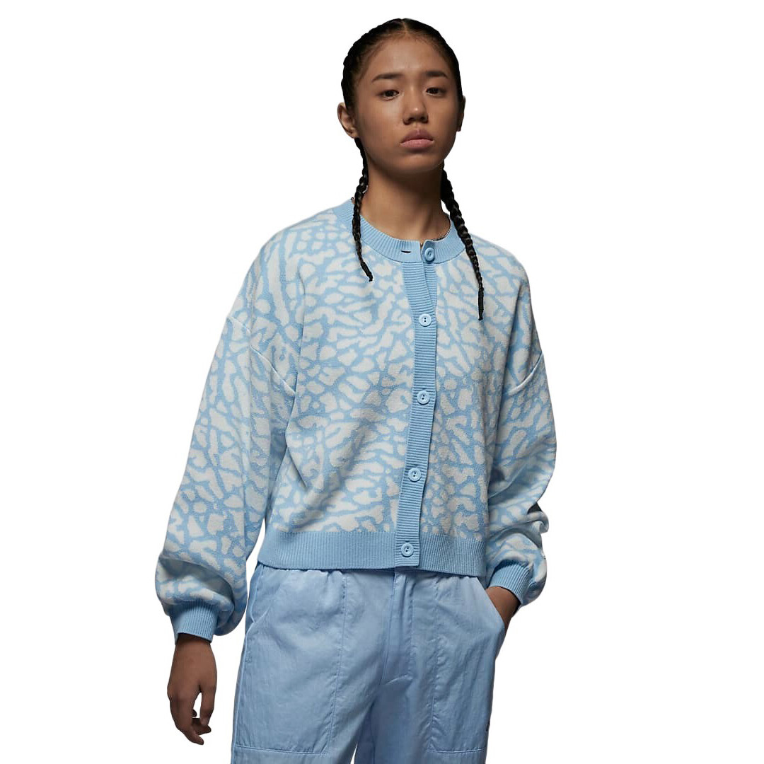 

Кардиган Nike Jordan Flight Women's Jacquard Knit, голубой, Синий