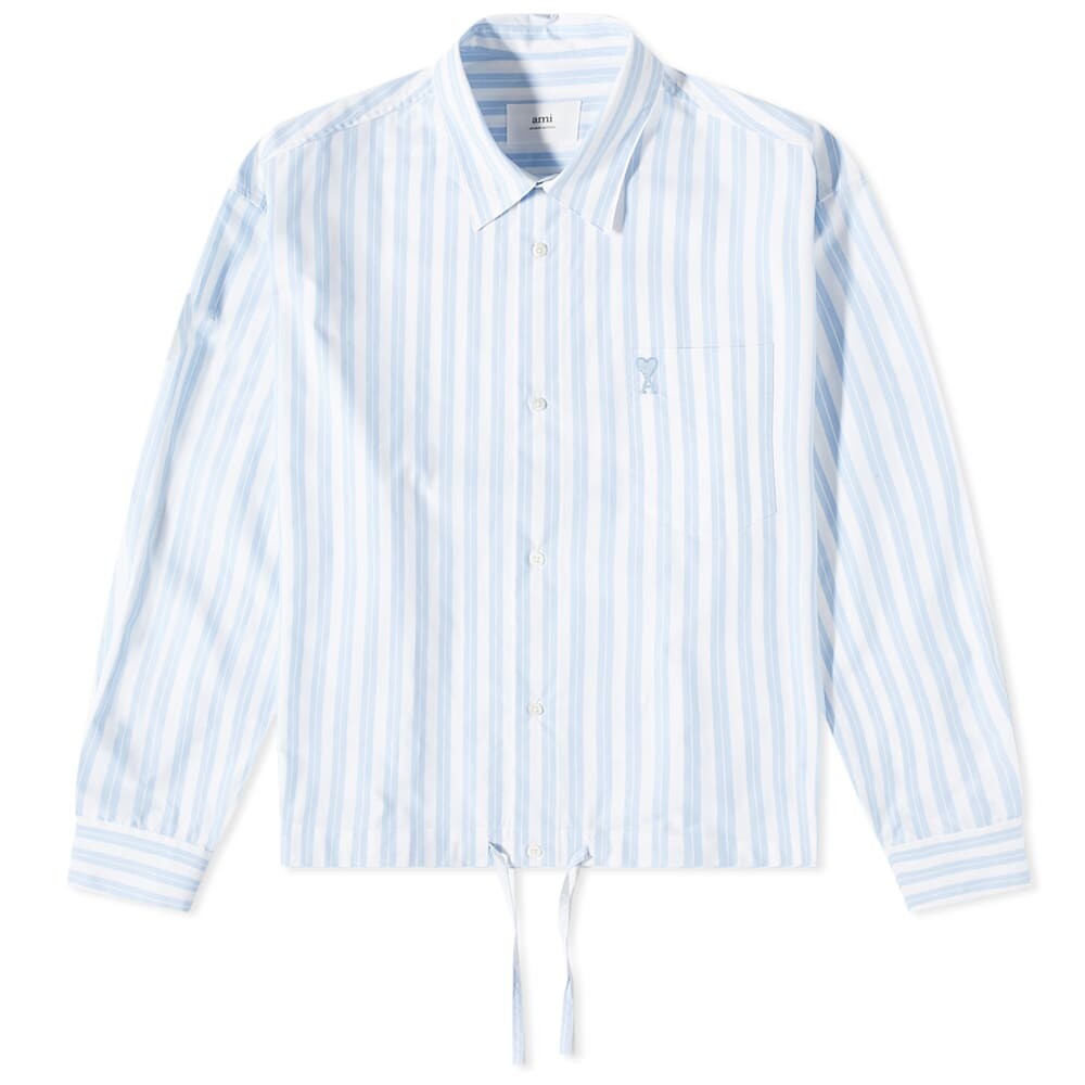 

Рубашка AMI Drawstring Striped Overshirt