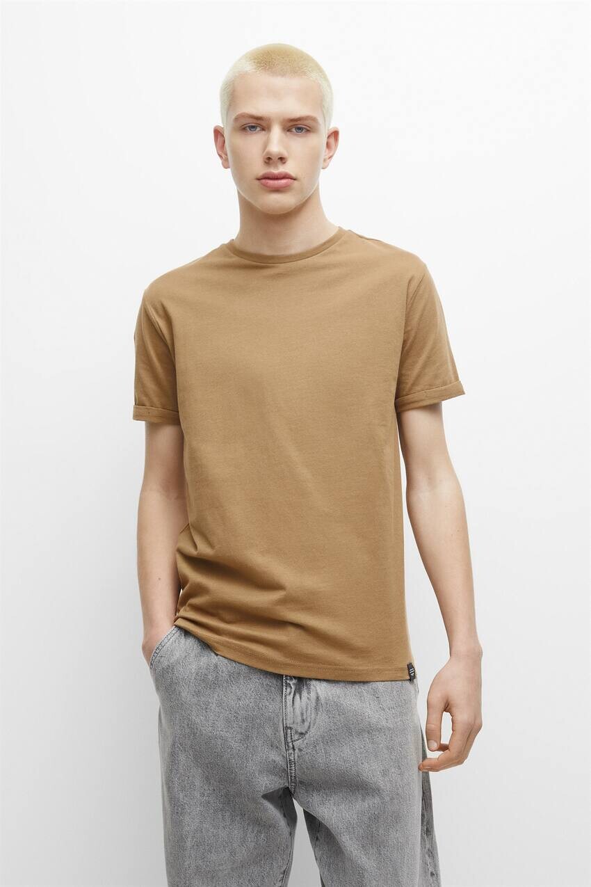 

Базовая футболка с объемным кроем Pull&Bear, экрю