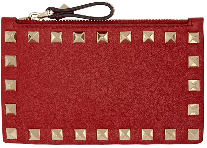 

Красный футляр для монет Rockstud Card Holder Valentino Garavani