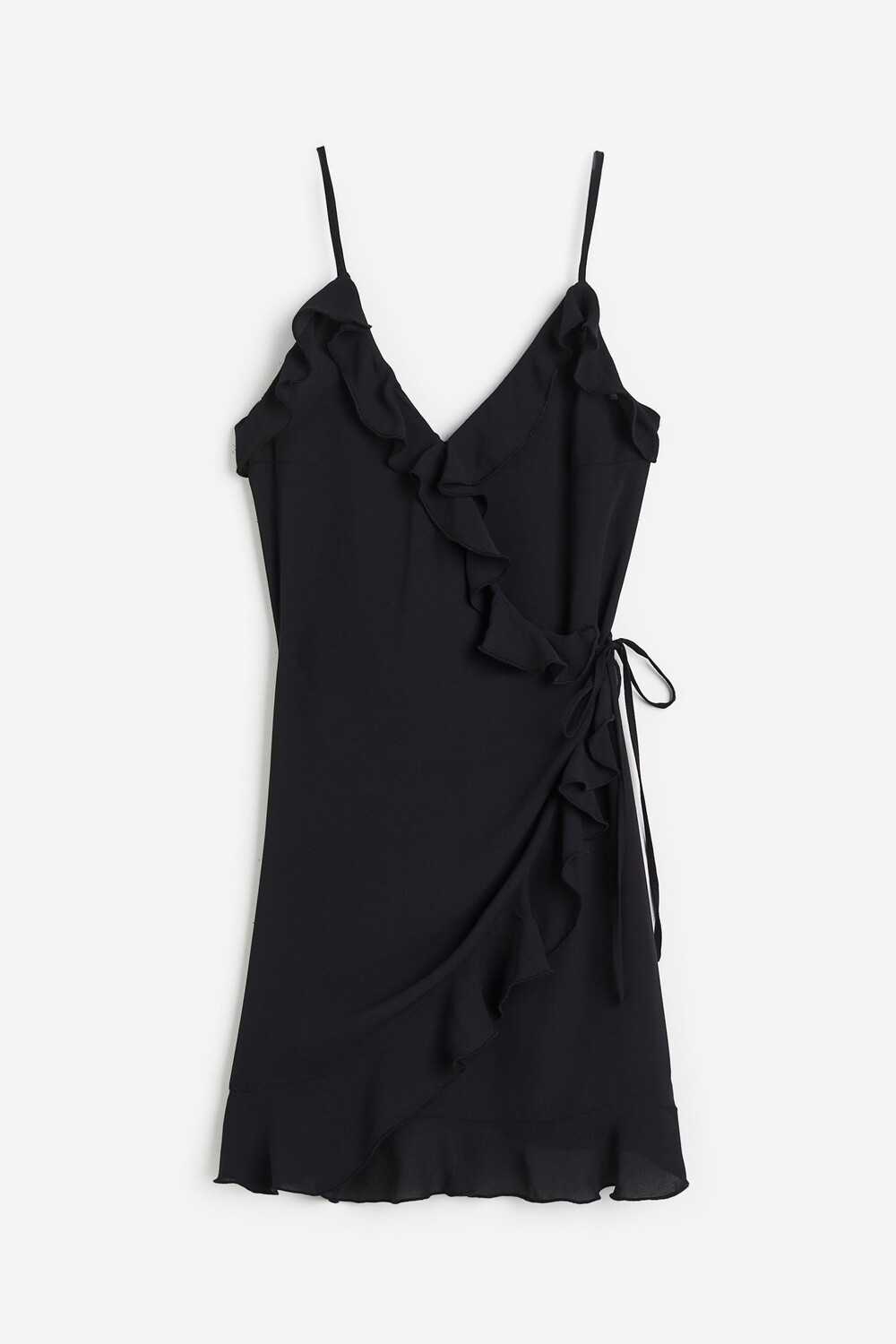 

Платье H&M Flounce-trimmed Wrap, черный