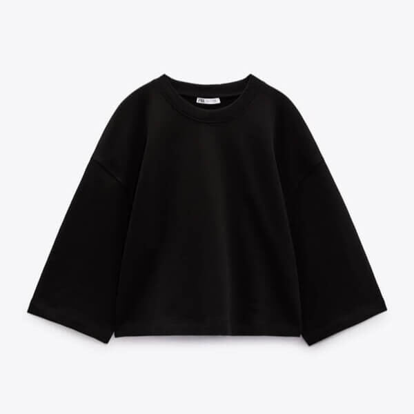 

Свитшот Zara Short Sleeve, черны, Черный
