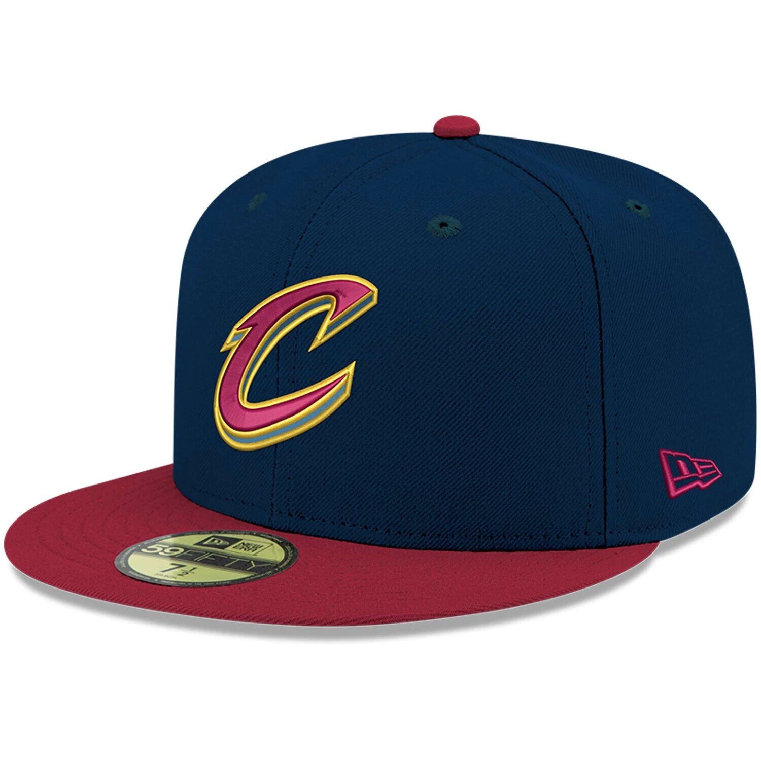 

Мужская шляпа New Era Navy/Wine, официальный цвет команды Cleveland Cavaliers, двухцветная 59FIFTY
