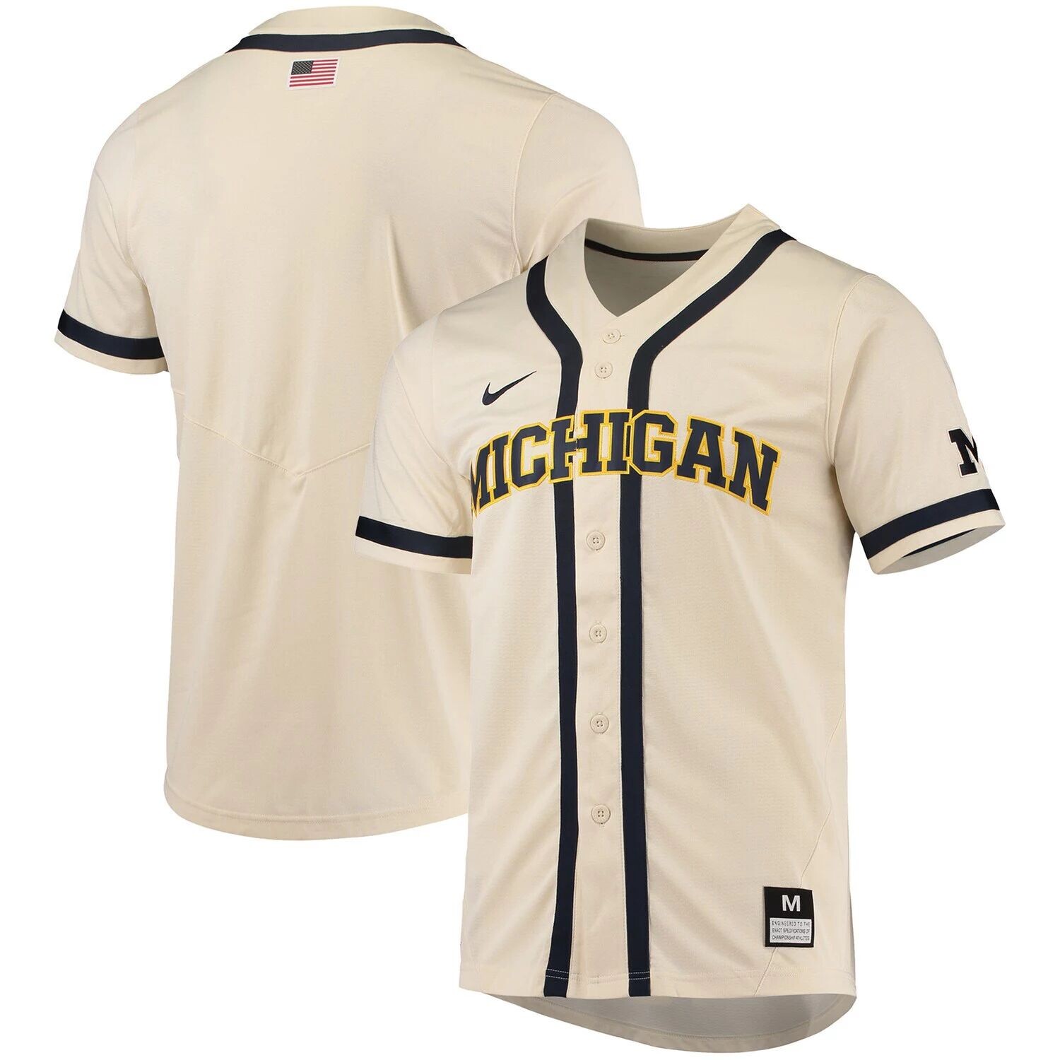 

Мужская бейсбольная майка Nike Natural Michigan Wolverines Replica