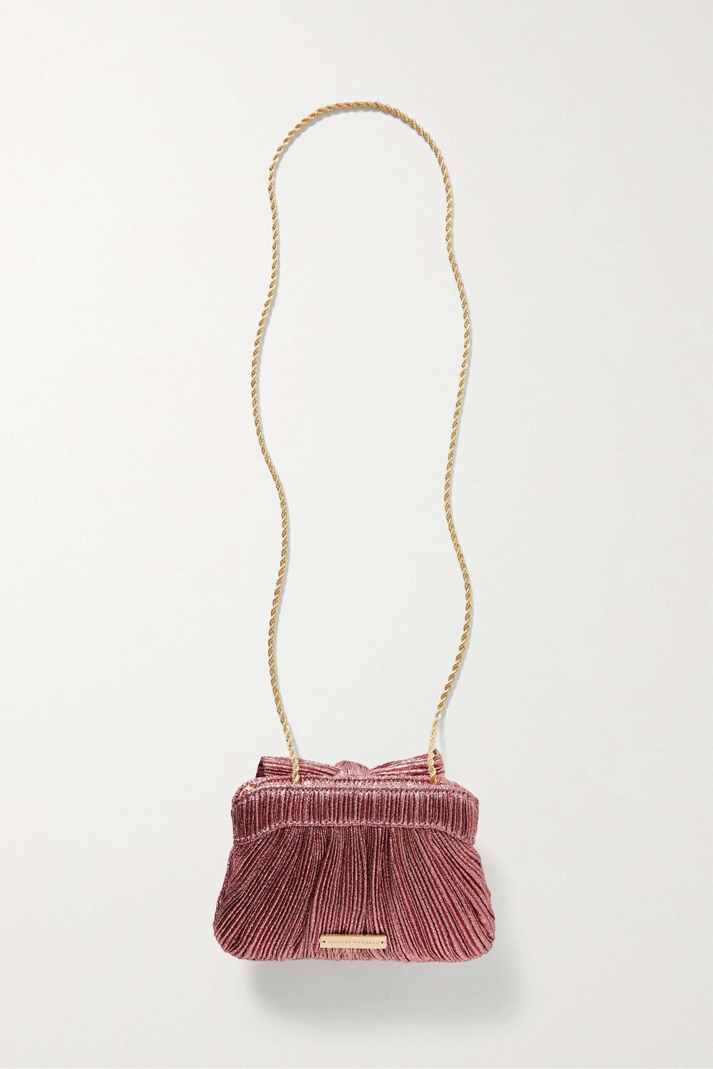 

LOEFFLER RANDALL клатч Rochelle из плиссе и ламе с бантом