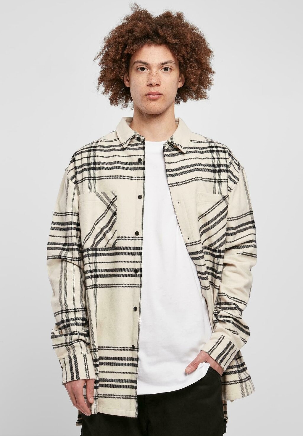 Рубашка Long Oversized Checked Summit Urban Classics, цвет softseagrass рубашка zara kids oversized checked кремовый бирюзовый