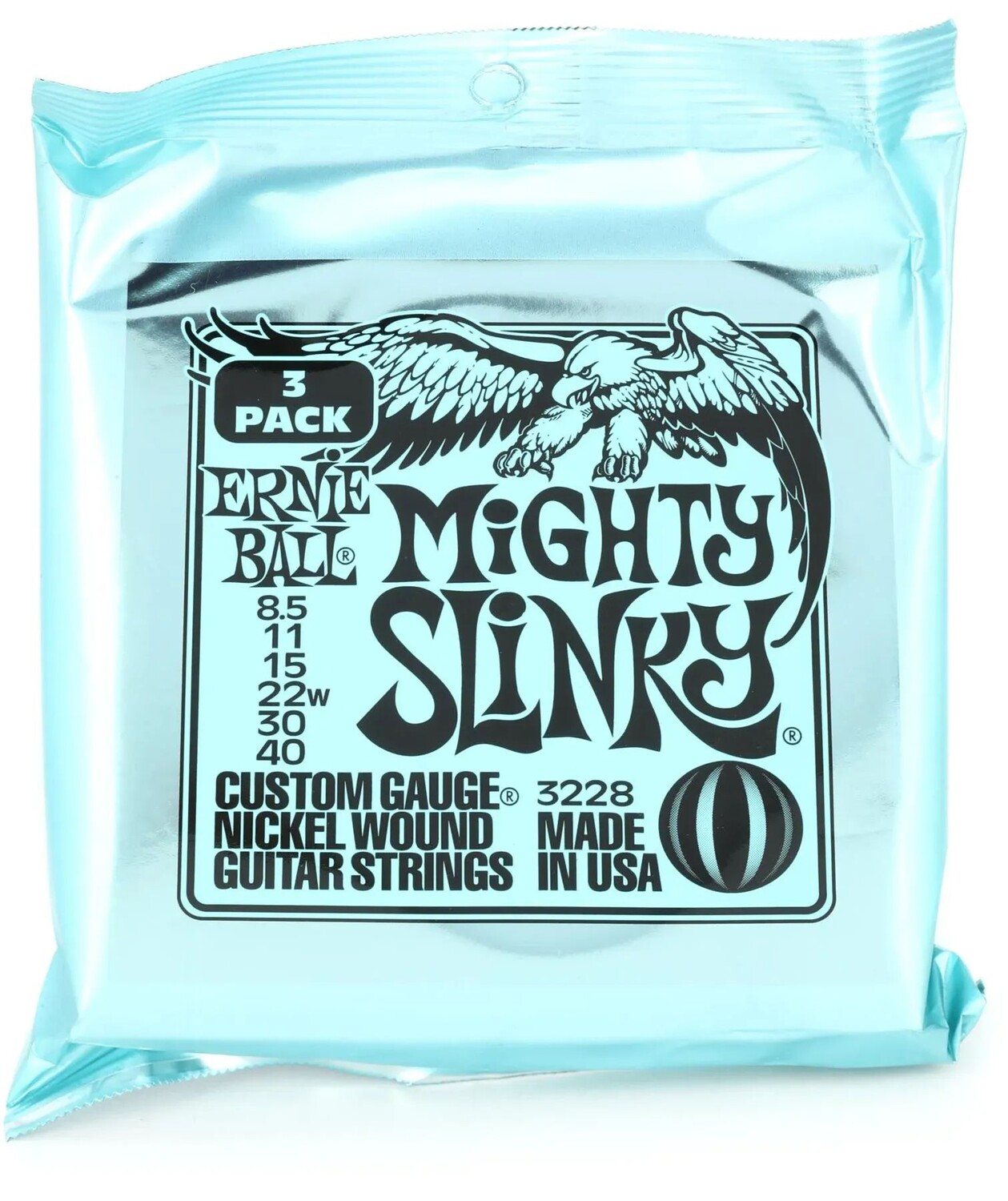 

Струны для электрогитары Ernie Ball 3228 Mighty Slinky с никелевой обмоткой — .0085-.040 Factory (3 шт.)