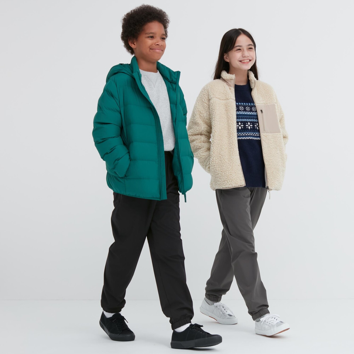 

Детские теплые джоггеры на эластичной подкладке Uniqlo, черный