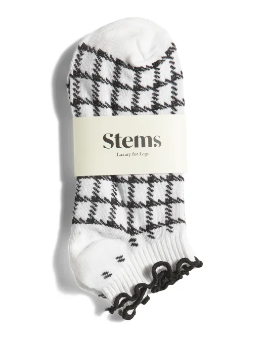 

Клетчатые носки с рюшами Stems, белый