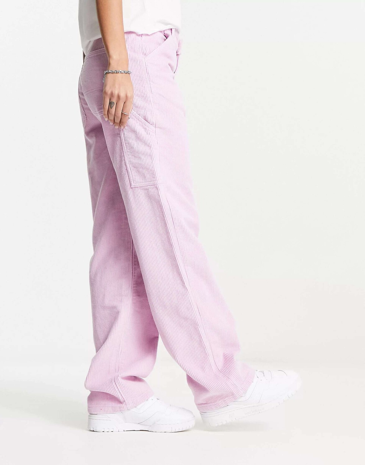 

Хлопок:Розовые джинсы карго на шнурке Cotton:On