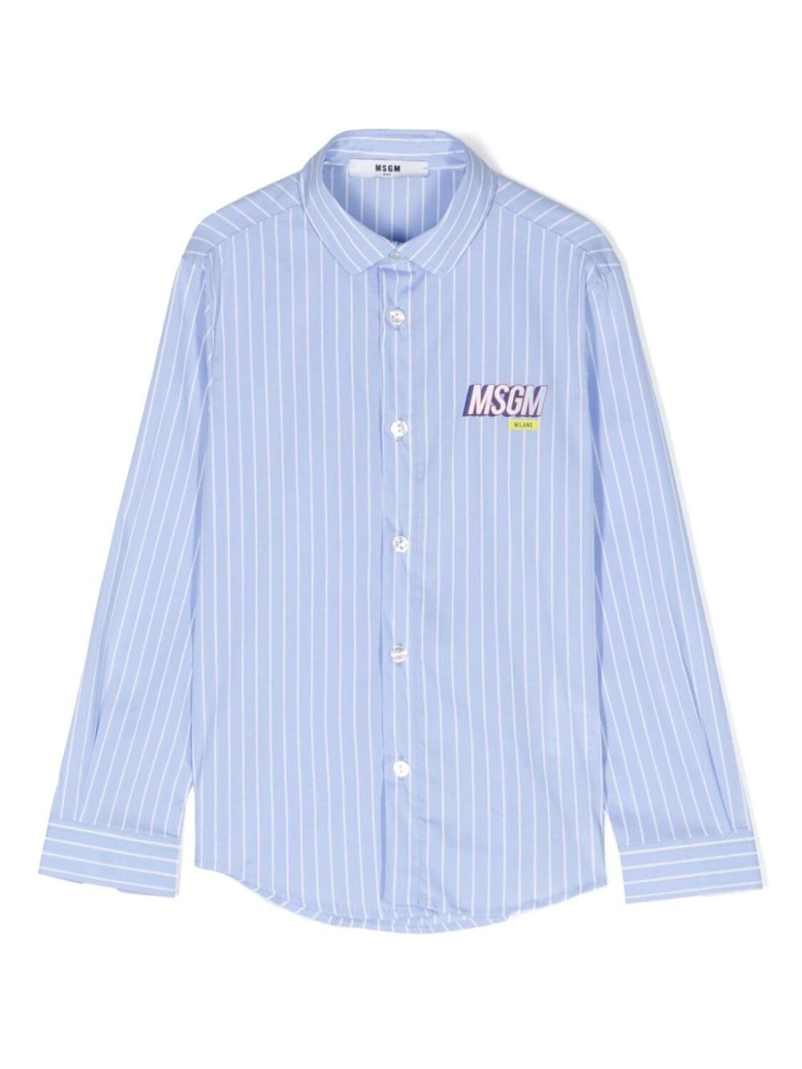 

Полосатая рубашка с логотипом MSGM Kids, синий