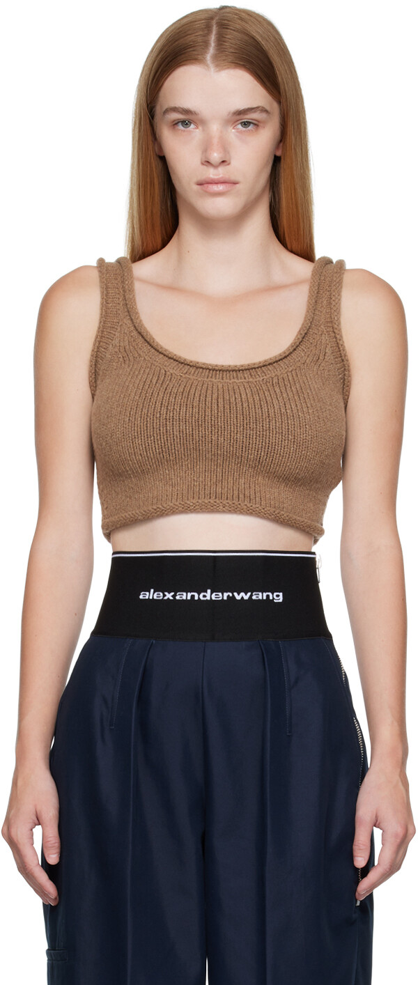 

Коричневая укороченная майка Alexander Wang