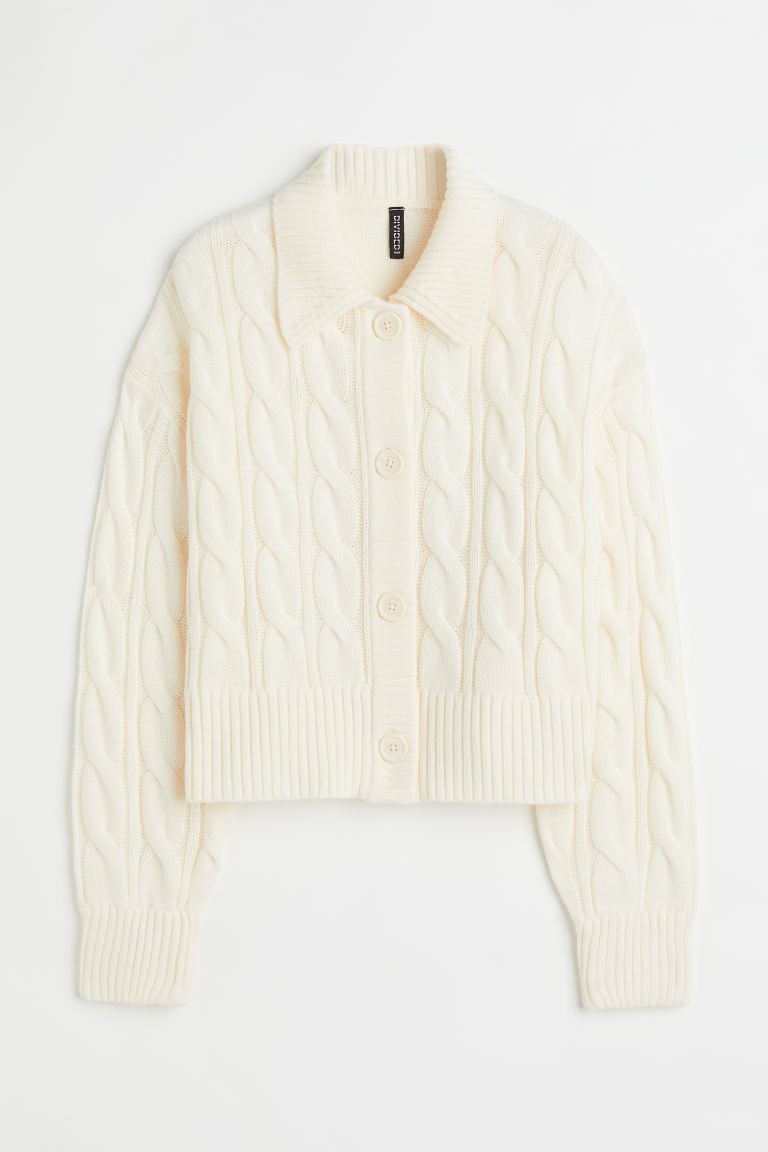 

Плетеный кардиган H&M, белый